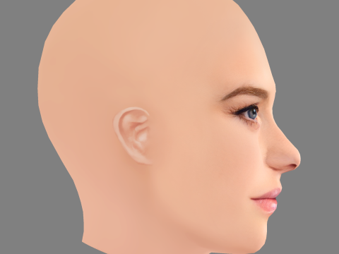 Alice Eve Head - No Hair - Low poly head for game 3D Model