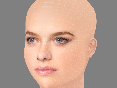 Alice Eve Head - No Hair - Low poly head for game 3D Model