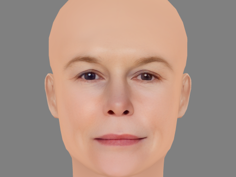 Alice Krige Head - No Hair - Low poly head for game Modelo 3D