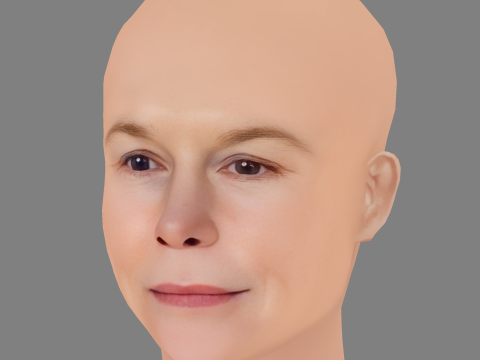Alice Krige Head - No Hair - Low poly head for game Modelo 3D