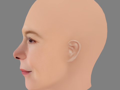 Alice Krige Head - No Hair - Low poly head for game Modelo 3D