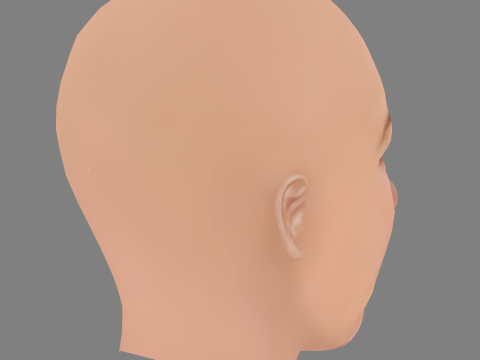 Alice Krige Head - No Hair - Low poly head for game Modelo 3D