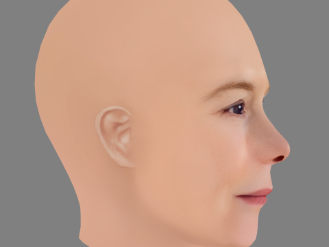 Alice Krige Head - No Hair - Low poly head for game Modelo 3D