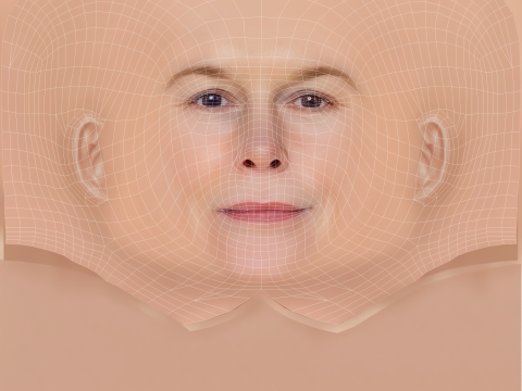 Alice Krige Head - No Hair - Low poly head for game Modelo 3D