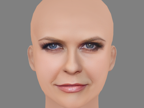 Alicia Silverstone Head - No Hair - Low poly head for game Modelo 3D