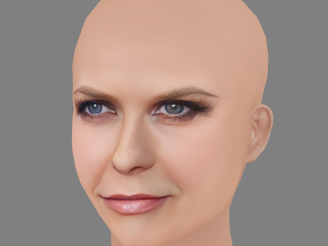 Alicia Silverstone Head - No Hair - Low poly head for game Modelo 3D