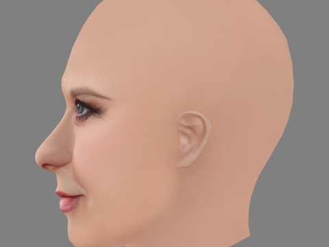 Alicia Silverstone Head - No Hair - Low poly head for game Modelo 3D