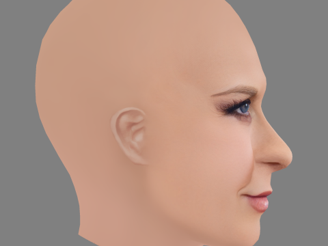 Alicia Silverstone Head - No Hair - Low poly head for game Modelo 3D