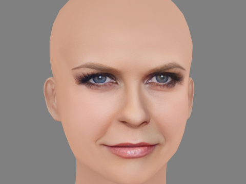 Alicia Silverstone Head - No Hair - Low poly head for game Modelo 3D