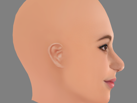 Alicia Vikander Head - No Hair - Low poly head for game 3D Model