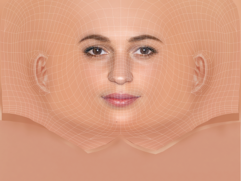 Alicia Vikander Head - No Hair - Low poly head for game 3D Model