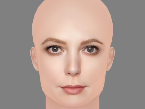 Alicia Witt Head - No Hair - Low poly head for game Modelo 3D