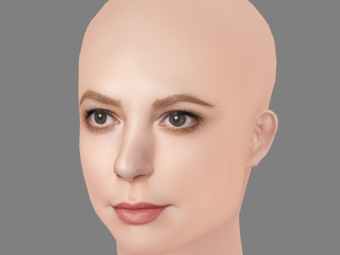 Alicia Witt Head - No Hair - Low poly head for game Modelo 3D