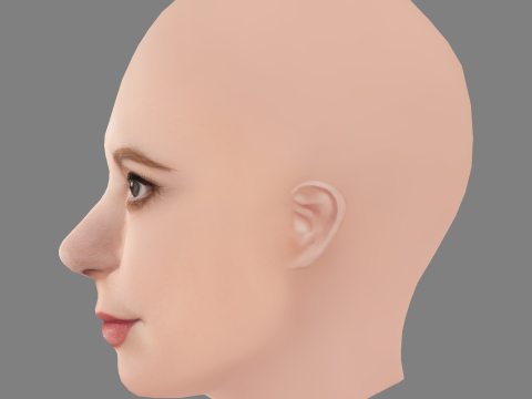 Alicia Witt Head - No Hair - Low poly head for game Modelo 3D