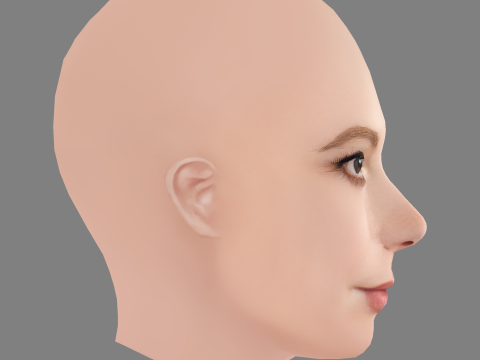 Alicia Witt Head - No Hair - Low poly head for game Modelo 3D