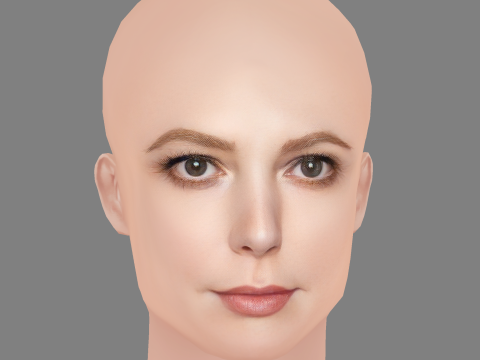 Alicia Witt Head - No Hair - Low poly head for game Modelo 3D