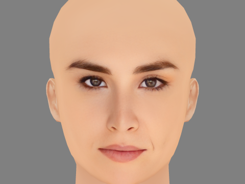Allison Scagliotti Head - No Hair - Low poly head for game 3D Model