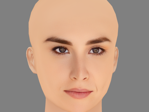 Allison Scagliotti Head - No Hair - Low poly head for game 3D Model