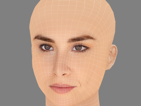Allison Scagliotti Head - No Hair - Low poly head for game 3D Model