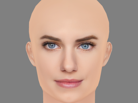 Allison Williams Head - No Hair - Low poly head for game 3D-Modell