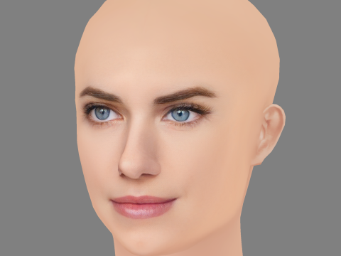 Allison Williams Head - No Hair - Low poly head for game 3D-Modell