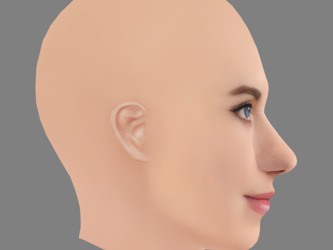 Allison Williams Head - No Hair - Low poly head for game 3D-Modell