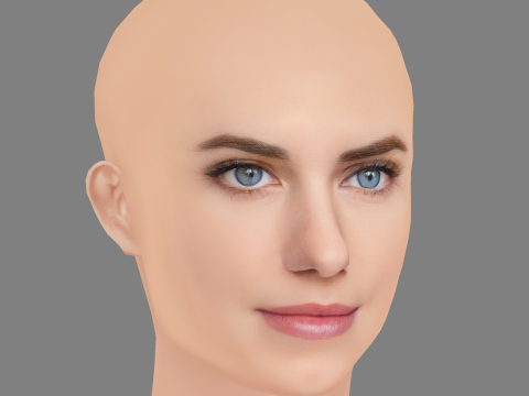 Allison Williams Head - No Hair - Low poly head for game 3D-Modell