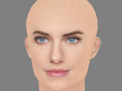 Allison Williams Head - No Hair - Low poly head for game 3D-Modell
