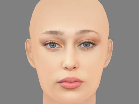 Alycia Debnam-Carey Head - No Hair - Low poly head for game 3D Модель