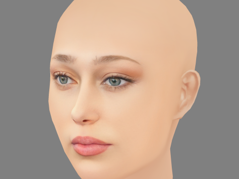 Alycia Debnam-Carey Head - No Hair - Low poly head for game 3D Модель