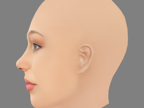 Alycia Debnam-Carey Head - No Hair - Low poly head for game 3D Модель