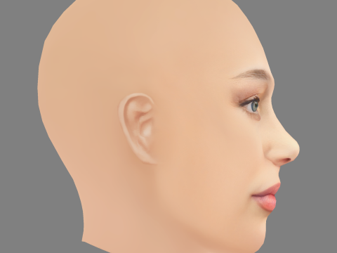Alycia Debnam-Carey Head - No Hair - Low poly head for game 3D Модель