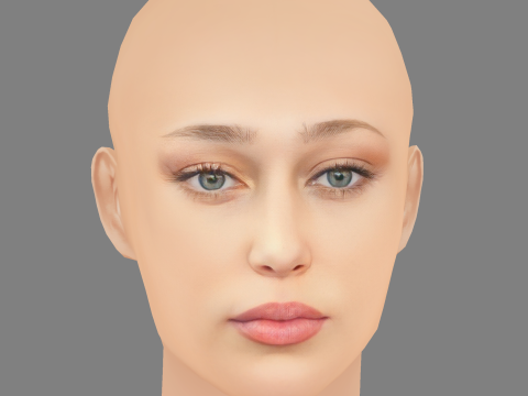 Alycia Debnam-Carey Head - No Hair - Low poly head for game 3D Модель