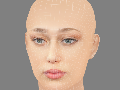 Alycia Debnam-Carey Head - No Hair - Low poly head for game 3D Модель