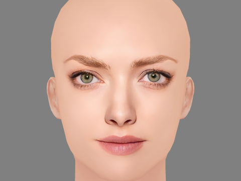 Amanda Seyfried Head - No Hair - Low poly head for game Modello 3D