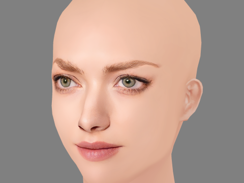 Amanda Seyfried Head - No Hair - Low poly head for game Modello 3D