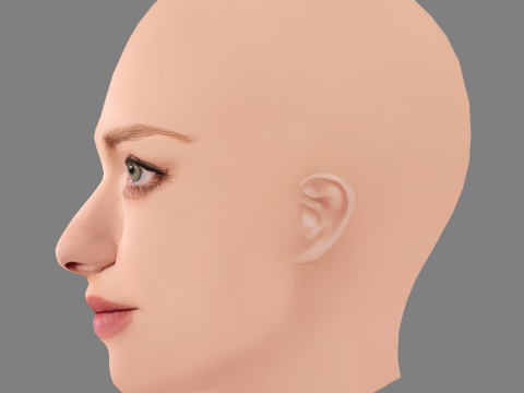 Amanda Seyfried Head - No Hair - Low poly head for game Modello 3D
