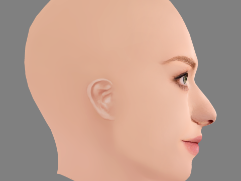 Amanda Seyfried Head - No Hair - Low poly head for game Modello 3D