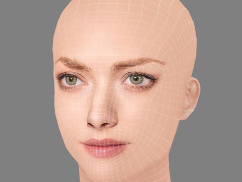 Amanda Seyfried Head - No Hair - Low poly head for game Modello 3D