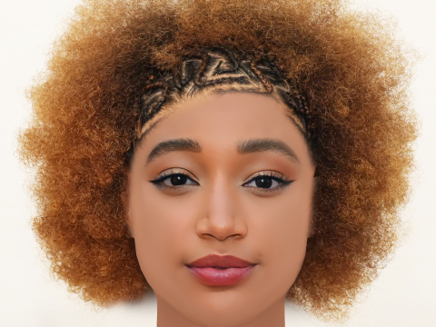 Amandla Stenberg Head - No Hair - Low poly head for game 3D मॉडल