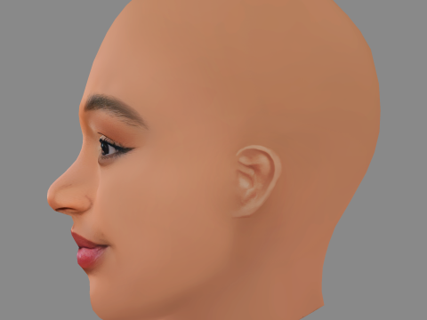 Amandla Stenberg Head - No Hair - Low poly head for game Modèle 3D