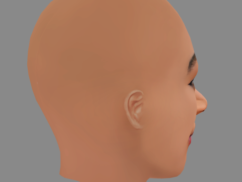 Amandla Stenberg Head - No Hair - Low poly head for game Modèle 3D