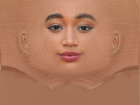 Amandla Stenberg Head - No Hair - Low poly head for game Modèle 3D