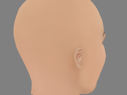 Amber Heard Head - No Hair - Low poly head for game 3D 모델