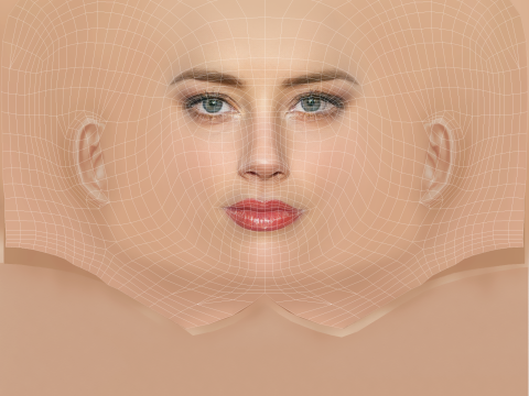 Amber Heard Head - No Hair - Low poly head for game 3D 모델