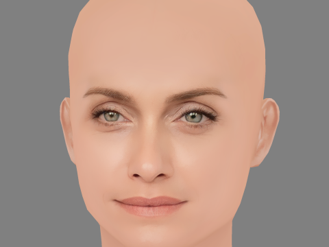 Amber Valletta Head - No Hair - Low poly head for game 3D मॉडल