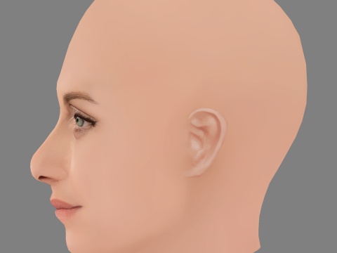 Amber Valletta Head - No Hair - Low poly head for game 3D मॉडल