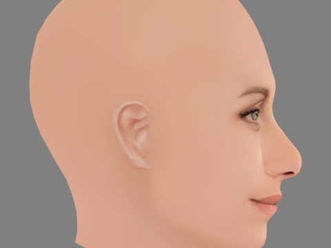 Amber Valletta Head - No Hair - Low poly head for game 3D मॉडल