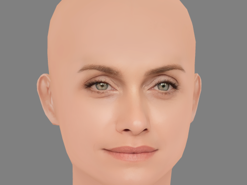 Amber Valletta Head - No Hair - Low poly head for game 3D मॉडल