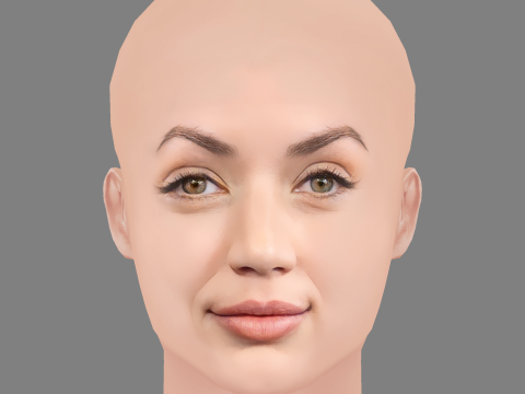 Ana de Armas Head - No Hair - Low poly head for game Model 3D
